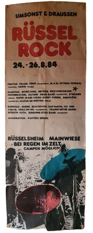Historischer Flyer von Rüssel Rock